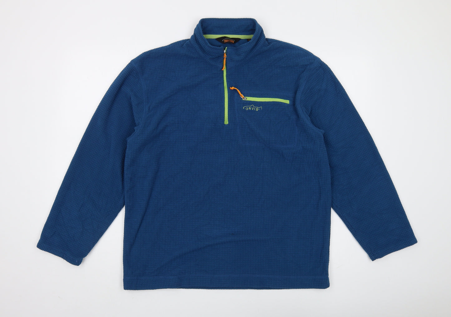 Orvis Men's Blue 1/4 Zip Fleece Sweatshirt M