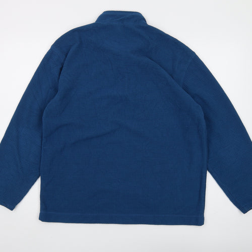 Orvis Men's Blue 1/4 Zip Fleece Sweatshirt M