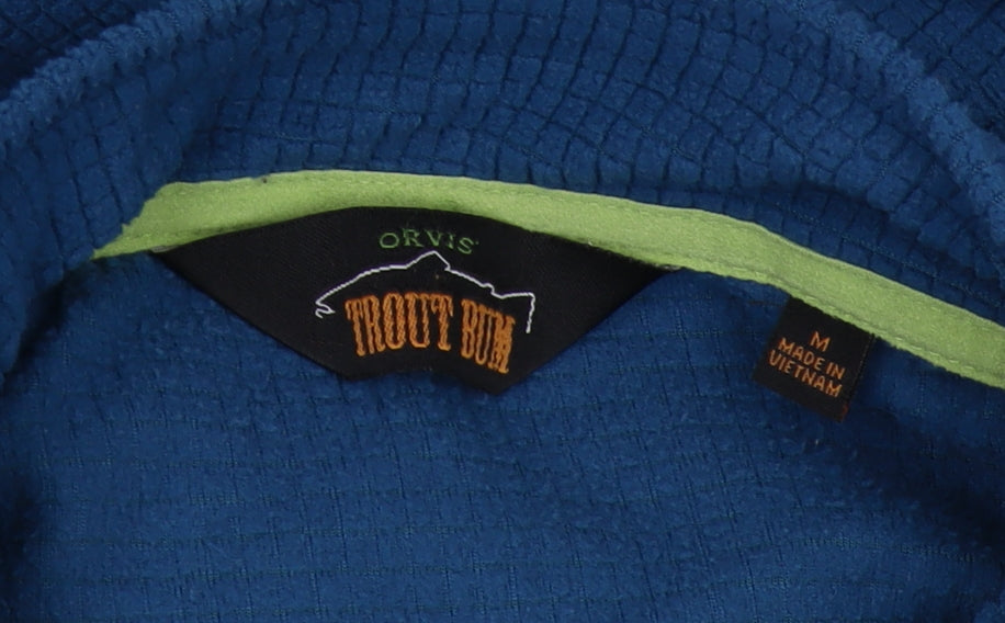 Orvis Men's Blue 1/4 Zip Fleece Sweatshirt M