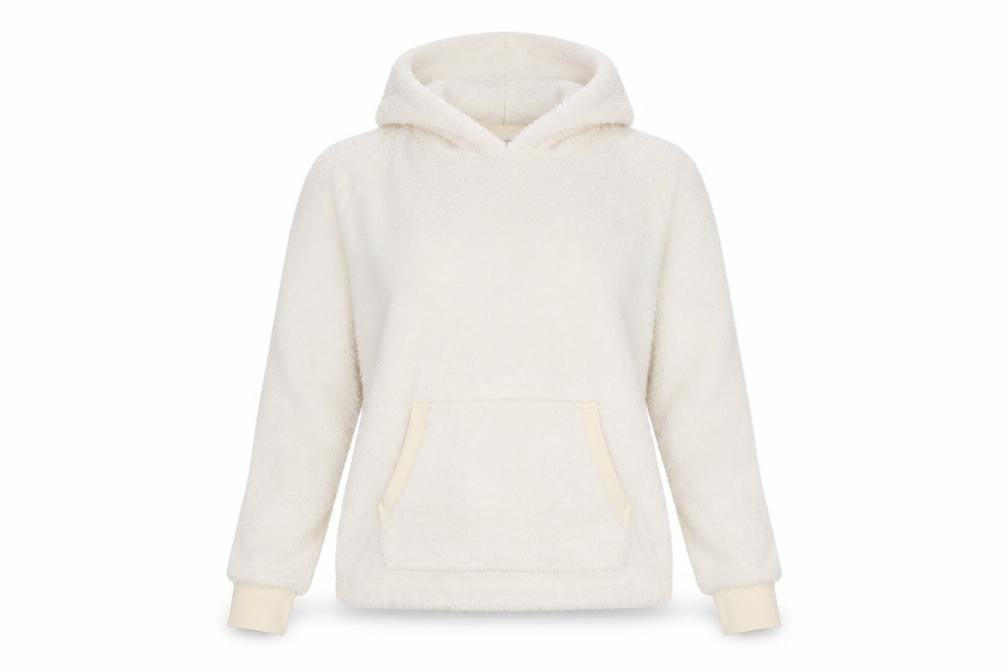 Front view of New Look Women's Ivory Pullover Hoodie, size S