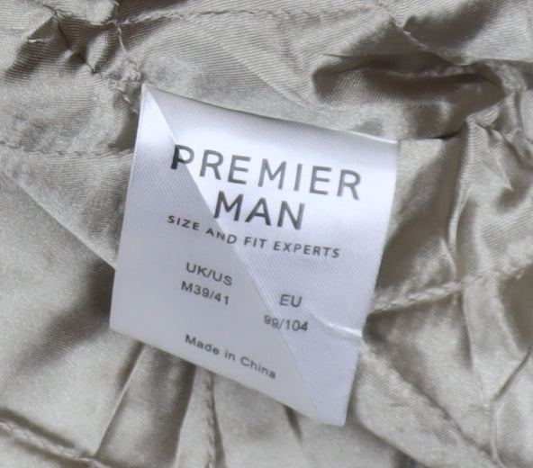 Premier Man Beige Men's Overcoat Jacket, Size L
