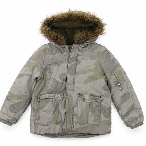 Urban Outlaws Boys Grey Camouflage Parka Coat 5-6 Years