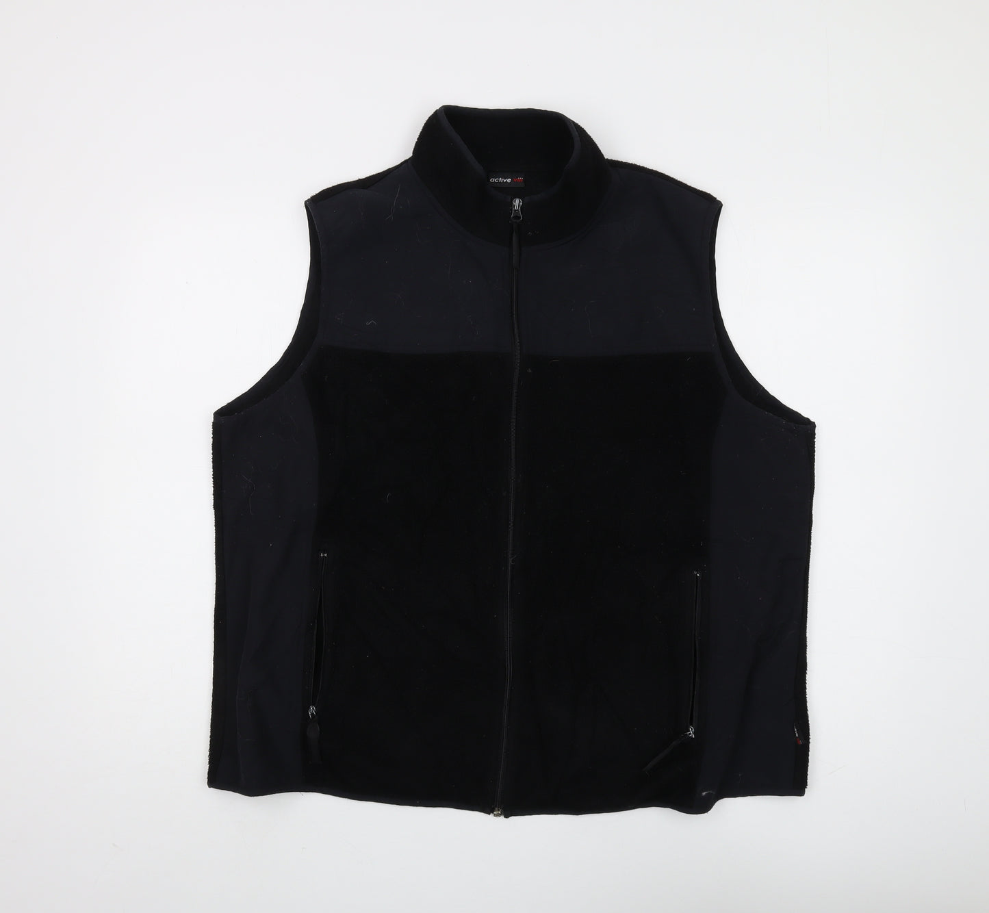Active VIII Unisex Black Fleece Vest, Size 18/20, Lightweight