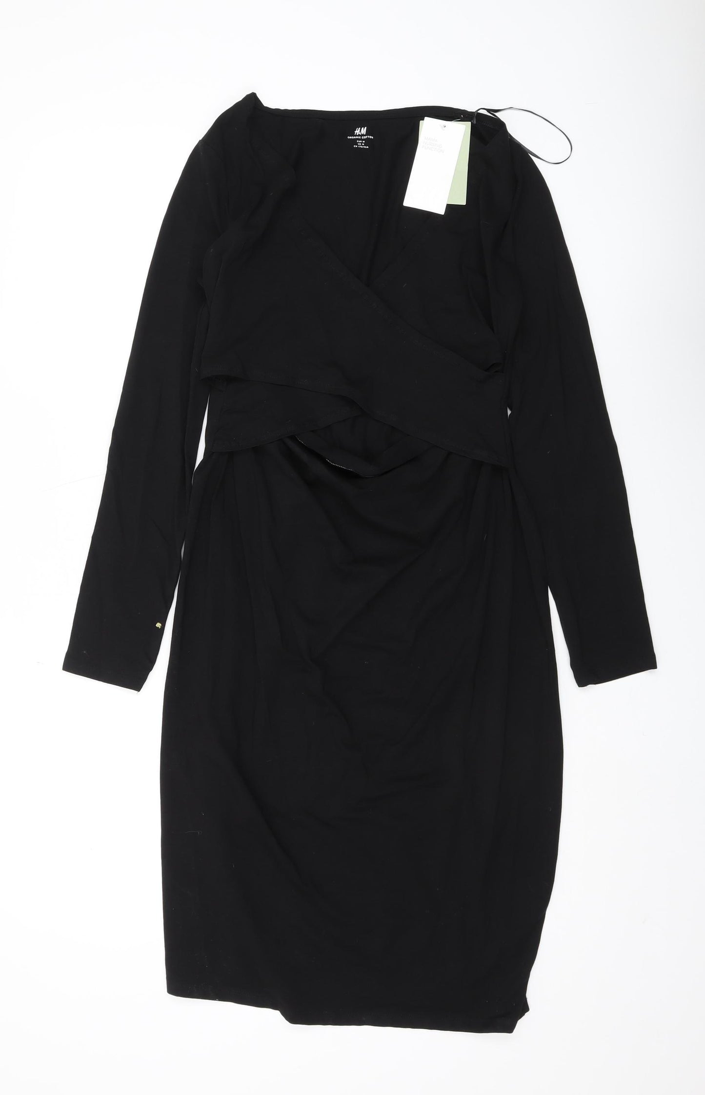 H&M Women's Black Cotton Dress, M, New