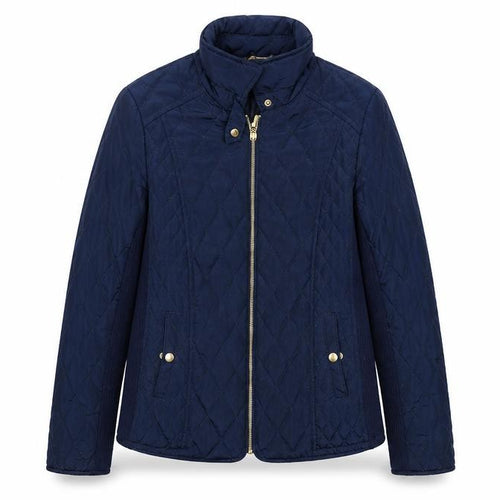 Avenue Women’s Blue Quilted Jacket, Size 12, Full Zip Casual