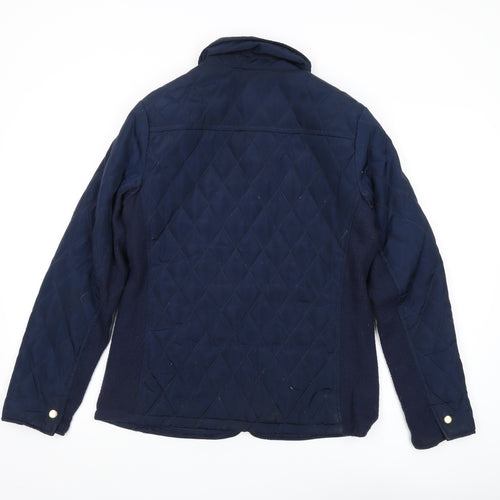Avenue Women’s Blue Quilted Jacket, Size 12, Full Zip Casual