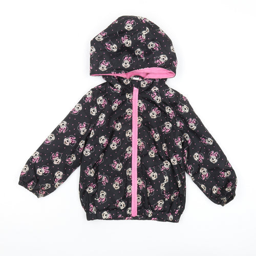 Disney Baby Minnie Mouse Black Hooded Puffer Jacket 18-24m