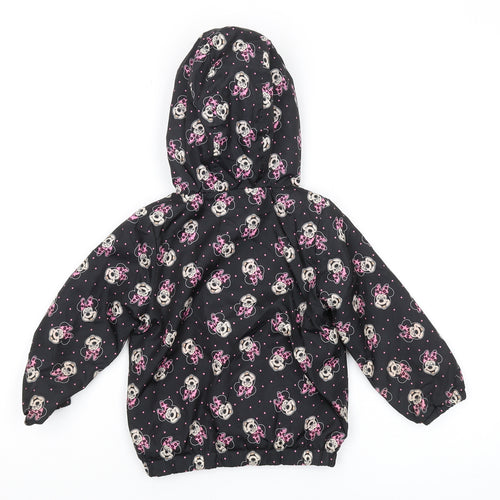 Disney Baby Minnie Mouse Black Hooded Puffer Jacket 18-24m