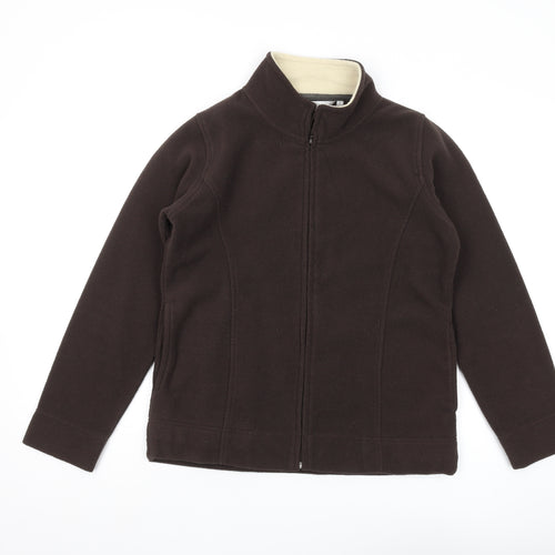 EWM Women's Brown Full Zip Fleece Sweatshirt S