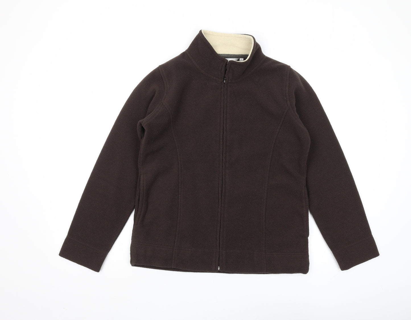 EWM Women's Brown Full Zip Fleece Sweatshirt S