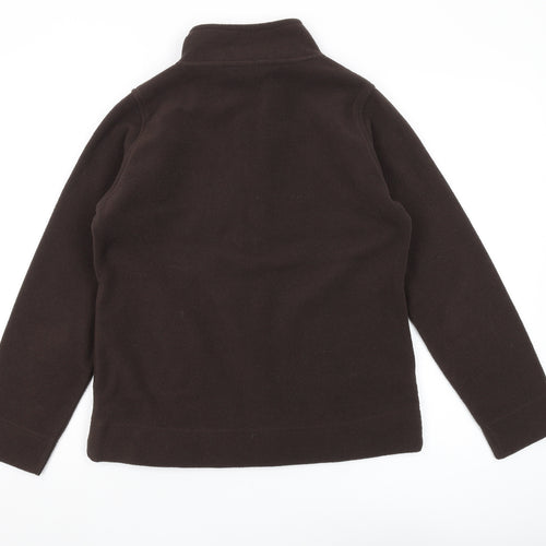 EWM Women's Brown Full Zip Fleece Sweatshirt S