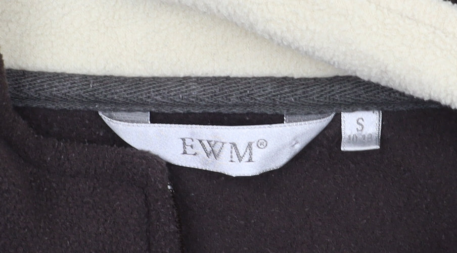 EWM Women's Brown Full Zip Fleece Sweatshirt S