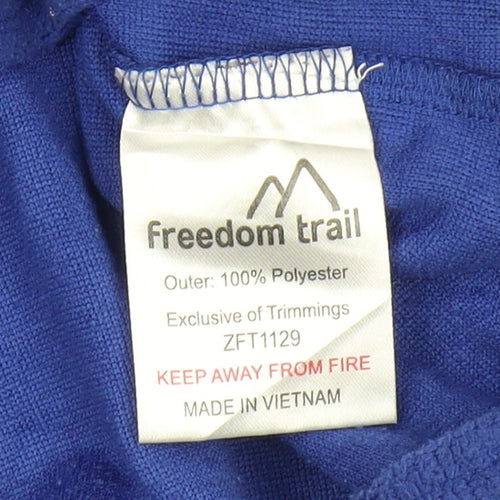 Freedom Trail Boys Blue 1/4 Zip Fleece Hoodie - Size 4