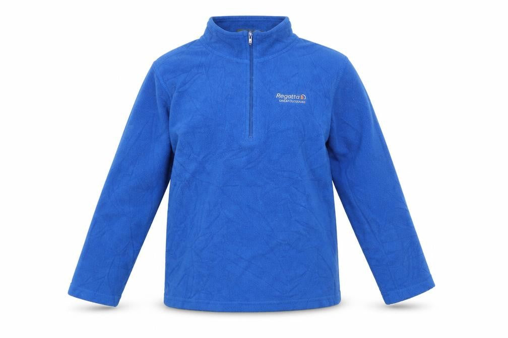 Front view of Regatta boys’ blue fleece zip sweatshirt, 11-12 years