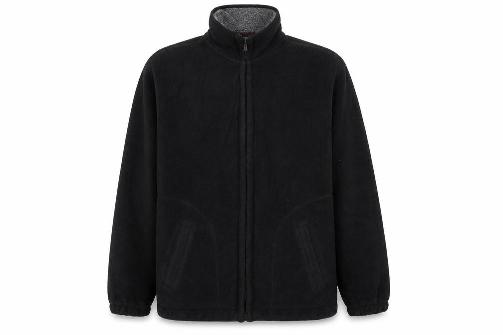Front view of Maine New England Men’s Black Full Zip Fleece Sweatshirt L