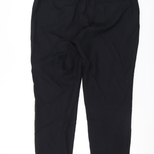 M&S Women's Black Wool Blend Trousers, Size 16