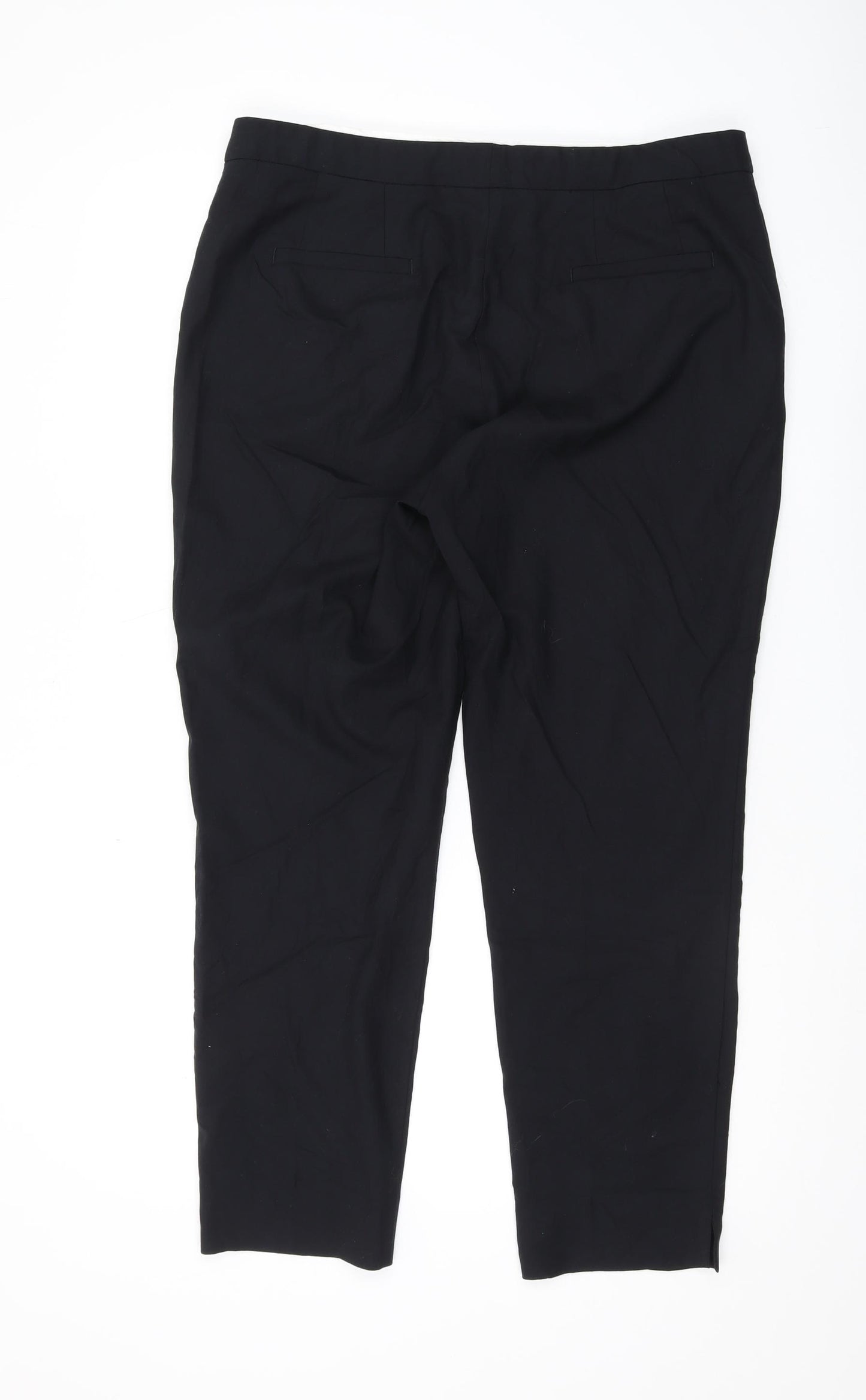 M&S Women's Black Wool Blend Trousers, Size 16