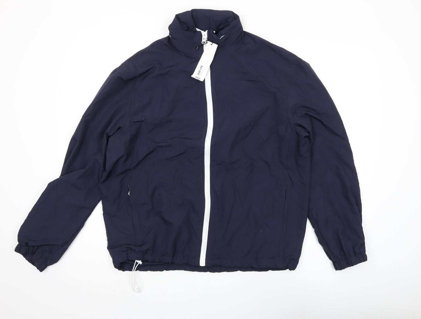 Zara Men's Blue M Windbreaker Jacket Full Zip Casual