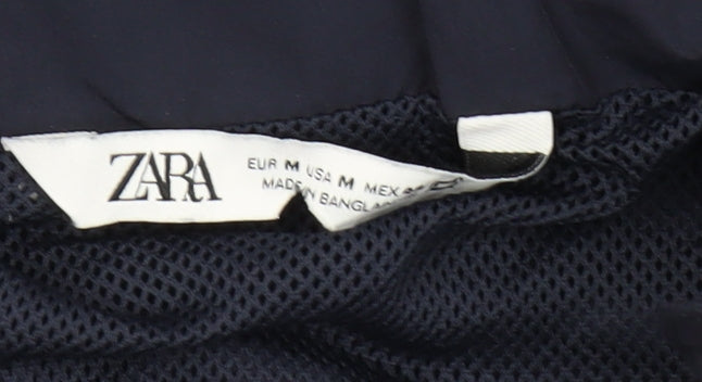 Zara Men's Blue M Windbreaker Jacket Full Zip Casual