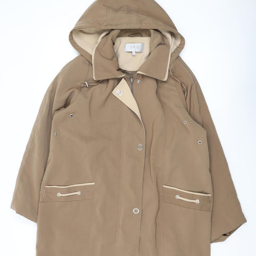 EWM Women's Brown Parka Coat Size 16 Long Hooded
