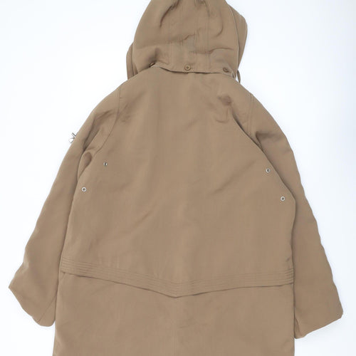 EWM Women's Brown Parka Coat Size 16 Long Hooded