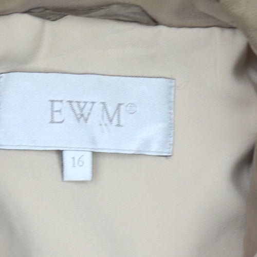 EWM Women's Brown Parka Coat Size 16 Long Hooded