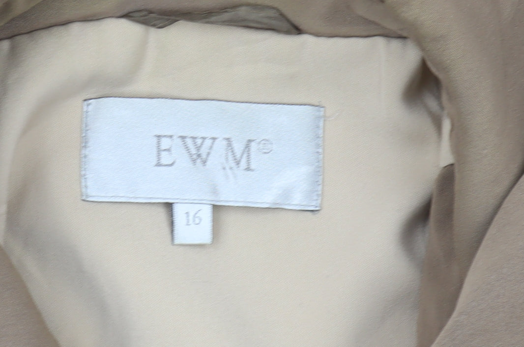EWM Women's Brown Parka Coat Size 16 Long Hooded