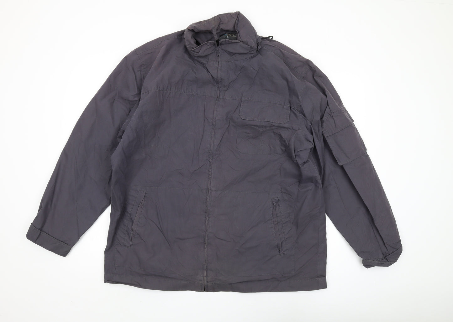 Etcetera Men's Grey Windbreaker Jacket, L, Casual