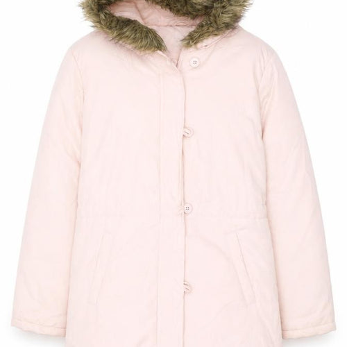 B. YOU Women's Pink Parka Coat, Size 14, Hooded Winter Style
