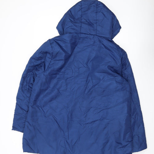 Anne de Lanҫay Women's Blue Puffer Jacket L Hooded