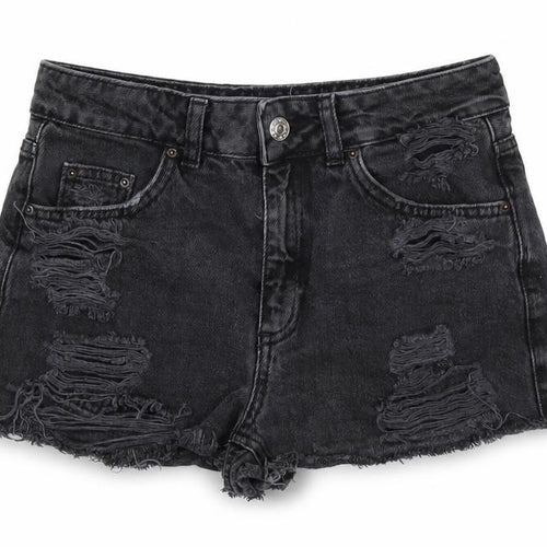 Topshop Women’s Black Cut-Off Denim Shorts Size 25