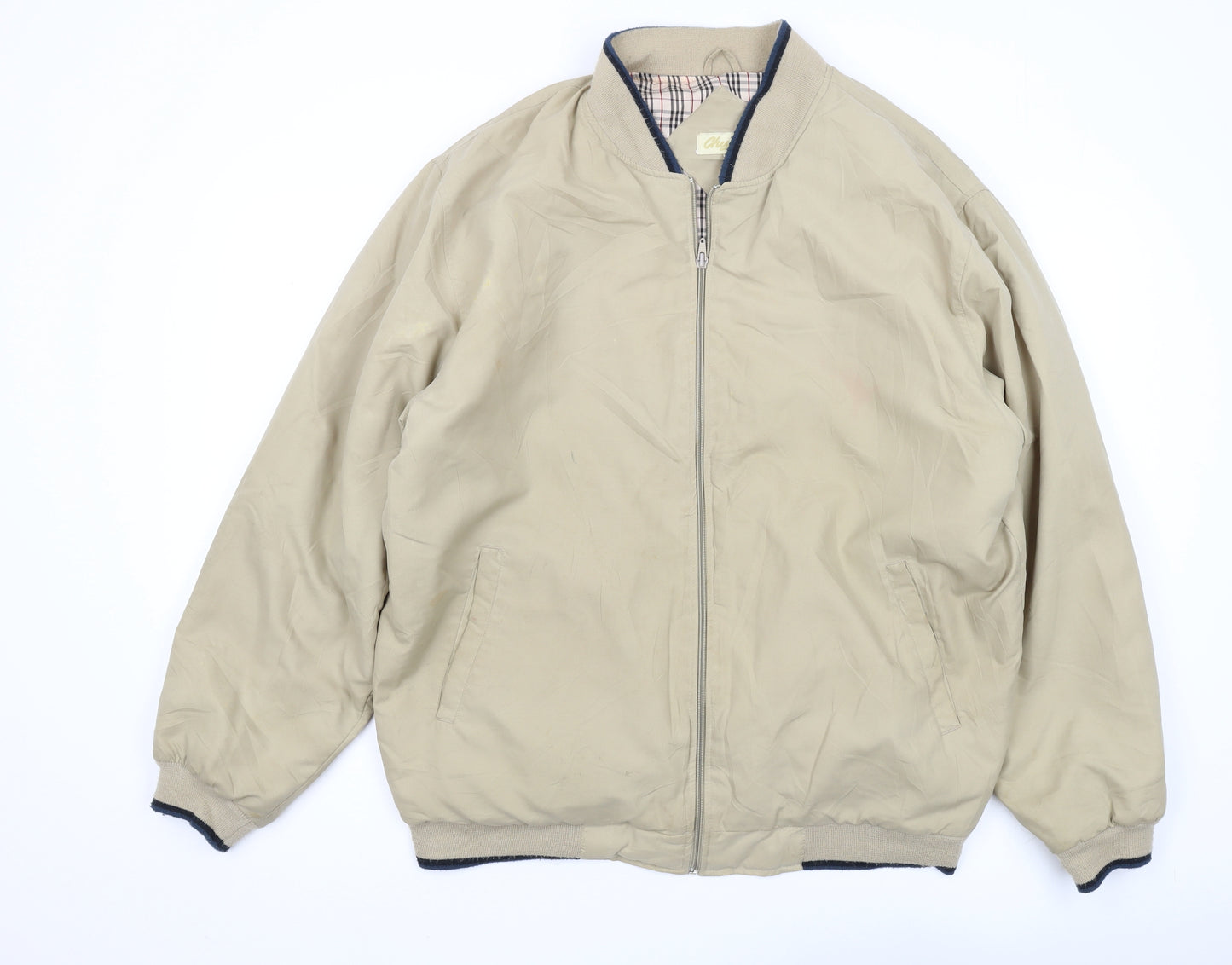 Cheems Beige Bomber Jacket, Men's L, Casual Zip