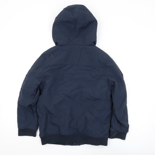 FatFace Boys Blue Bomber Jacket, 10-11 Years, Hooded Winter Coat