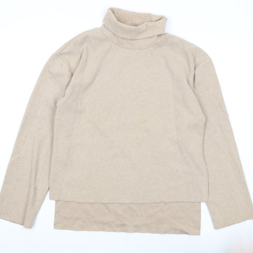 Zara Women Beige Roll Neck Pullover Jumper Size 4