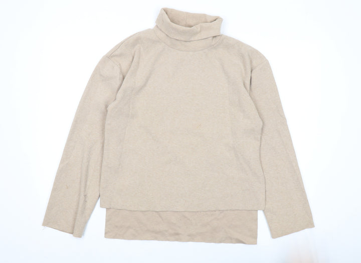 Zara Women Beige Roll Neck Pullover Jumper Size 4