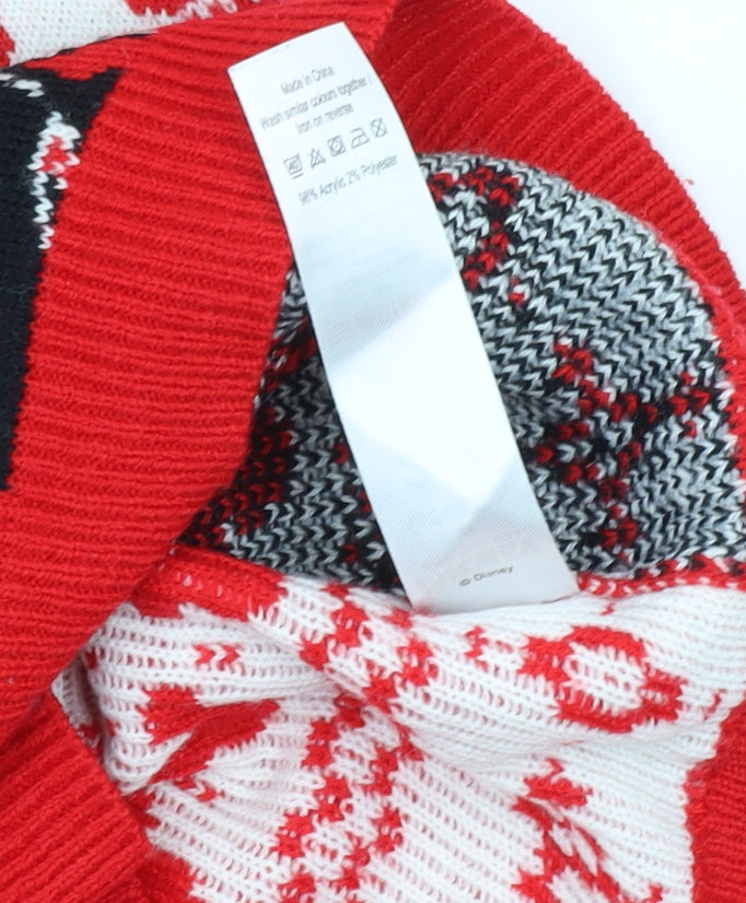 Disney Boys Red Minnie Mouse Christmas Pullover Jumper 2-3 Years