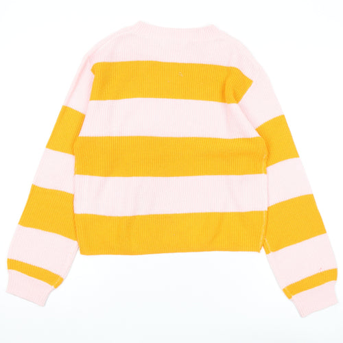 H&M Girls Multicoloured Stripe Jumper, 12-13 Years, Acrylic Knit