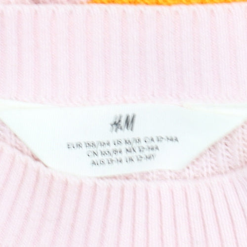 H&M Girls Multicoloured Stripe Jumper, 12-13 Years, Acrylic Knit