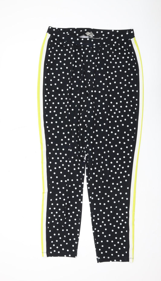 ASOS Women's Black Polka Dot Jogger Trousers Size 14