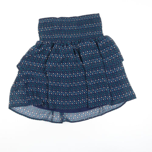 Old Navy Women's Blue Peasant Skirt XS Geometric Pattern