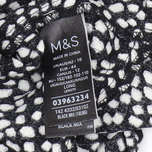 Marks and Spencer Women's Black Long Dress, Size 16