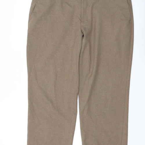 Marks and Spencer Men's Brown Chino Trousers Size 42 Regular