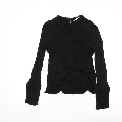 Zara Women Black Basic High Neck Blouse 2XS