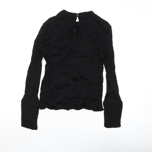 Zara Women Black Basic High Neck Blouse 2XS