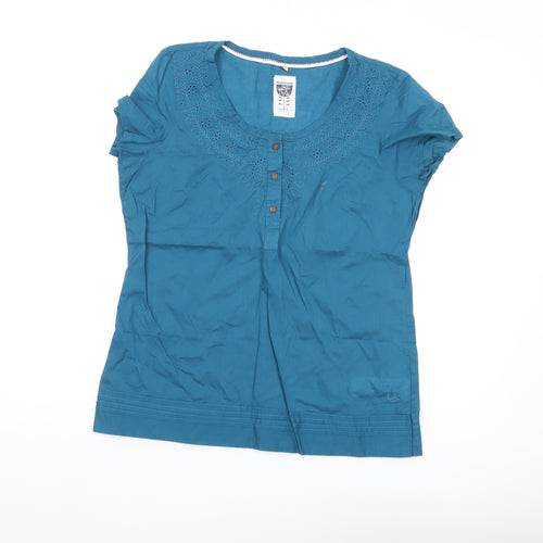 Peacocks Women's Blue Cotton T-Shirt Size 10