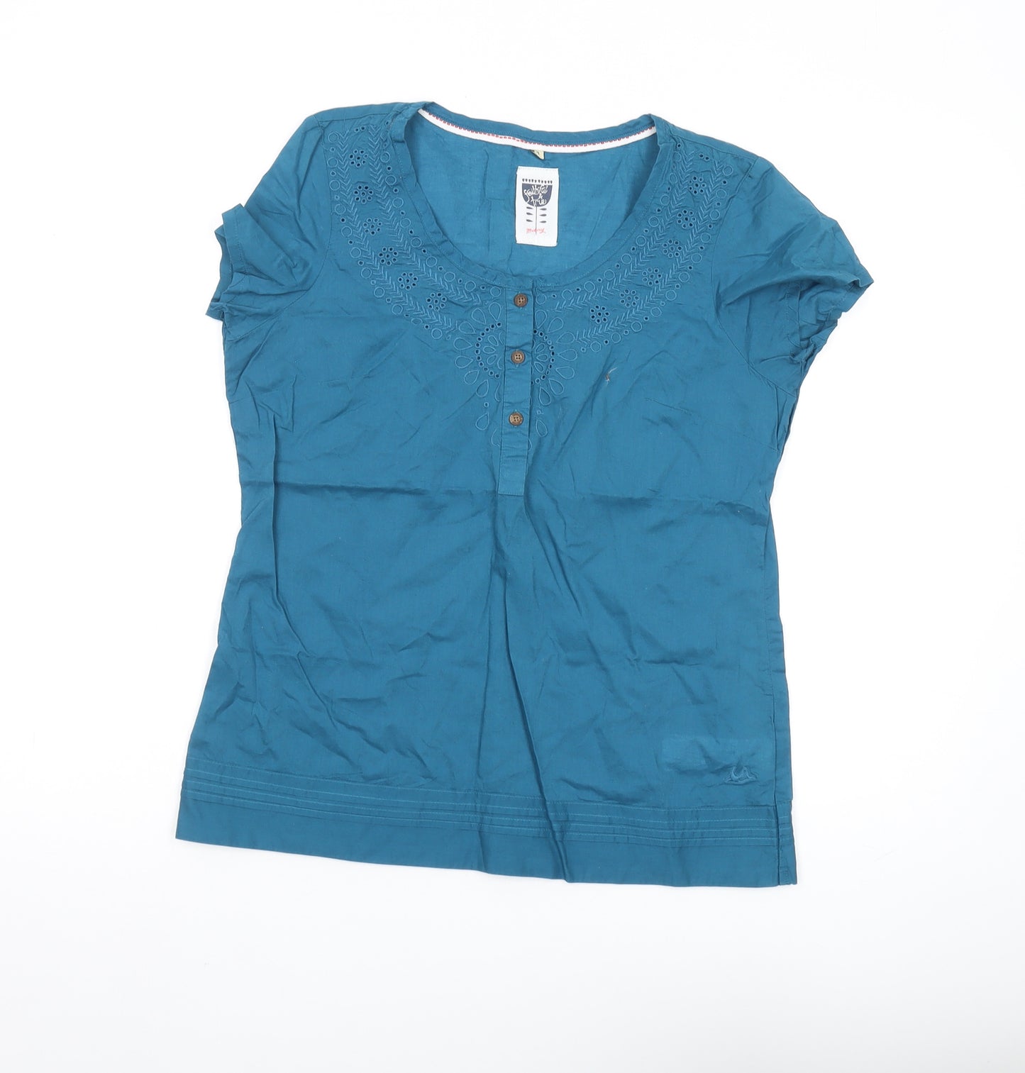 Peacocks Women's Blue Cotton T-Shirt Size 10