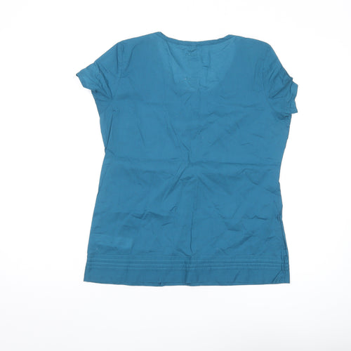 Peacocks Women's Blue Cotton T-Shirt Size 10
