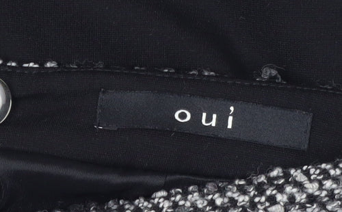 Oui Women's Black Grey Zip Pencil Skirt, Size 12