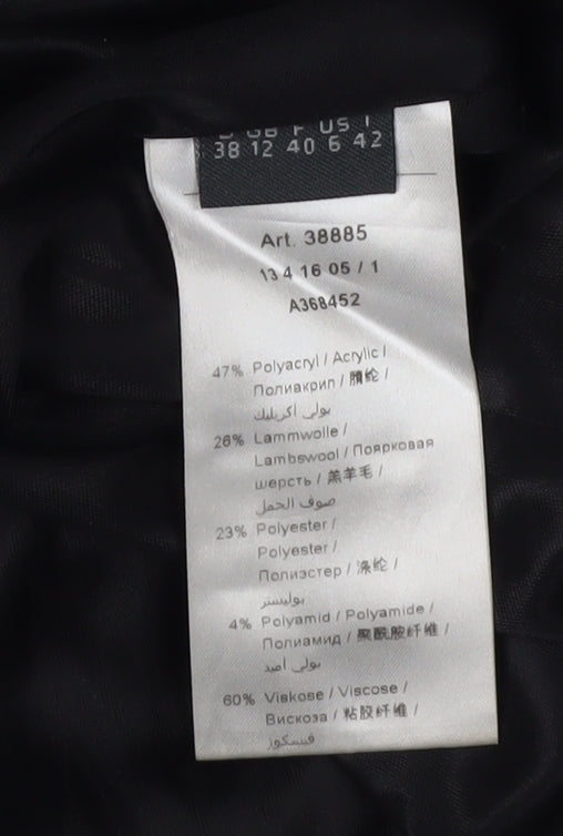 Oui Women's Black Grey Zip Pencil Skirt, Size 12