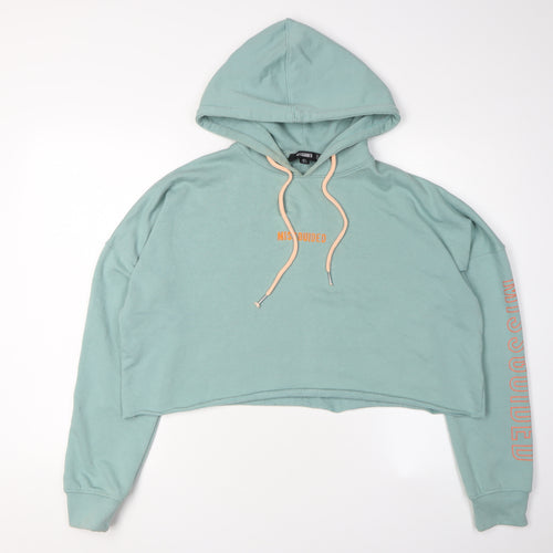 Missguided Women's Green Pullover Hoodie UK 6